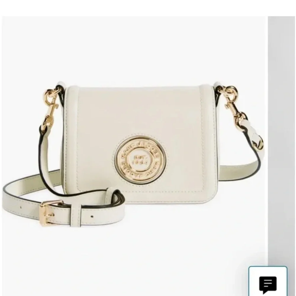 Marc Jacobs Cream Crossbody Bag with Gold Medallion - Picture 2 of 5